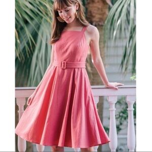 GMG Ruth Dress Chic Pink Coral Belted Dress